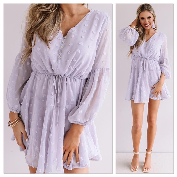 Lilac Swiss Dot Dress - Picture 2 of 3